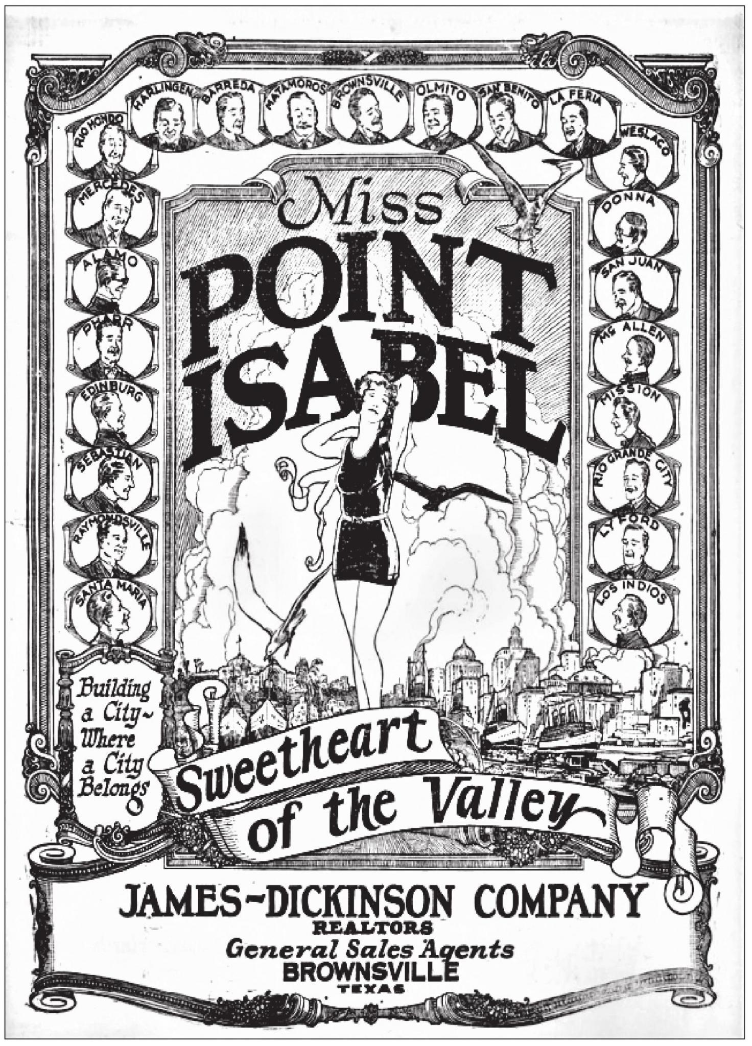 The 1927 newspaper sketch advertisement of Miss Point Isabel. Photo Courtesy Rene Torres