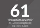 61 PSJA ISD middle schoolers named to the All-Region Middle School Band