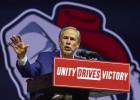 Gov. Greg Abbott speaks to delegates and attendees at the 2026 Texas State Republican Convention on June 12 in Houston. EDDIE GASPAR/ The Texas Tribune