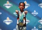 Andres Ureste poses with his gold medals at the 2026 Games of Texas event. City of Pharr Photo