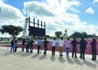 La Joya ISD students check out the ongoing scoreboard project at the La Joya PACK Stadium in this recent photo. Courtesy Photo