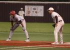 La Joya's Matthew Ortiz awaits near first base on Tuesday in La Joya. | P.J. Hernandez/ANJ Article Image Alt Text